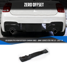 Load image into Gallery viewer, 3D Design Style Rear Diffuser (Carbon Fibre) for BMW 1 Series (F20) Pre LCi - 2012- 14