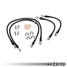 Load image into Gallery viewer, 034-303-0017 - 034Motorsport STAINLESS STEEL BRAIDED BRAKE LINE KIT, 8P AUDI A3 & MKVI VOLKSWAGEN GOLF/RABBIT/GTI/JETTA/GLI W/ BOSCH CALIPERS