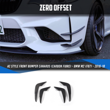 Load image into Gallery viewer, AC Style Front Bumper Canards (Carbon Fibre) for BMW M2 (F87) - 2016-18
