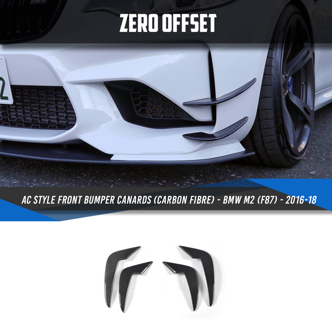 AC Style Front Bumper Canards (Carbon Fibre) for BMW M2 (F87) - 2016-18