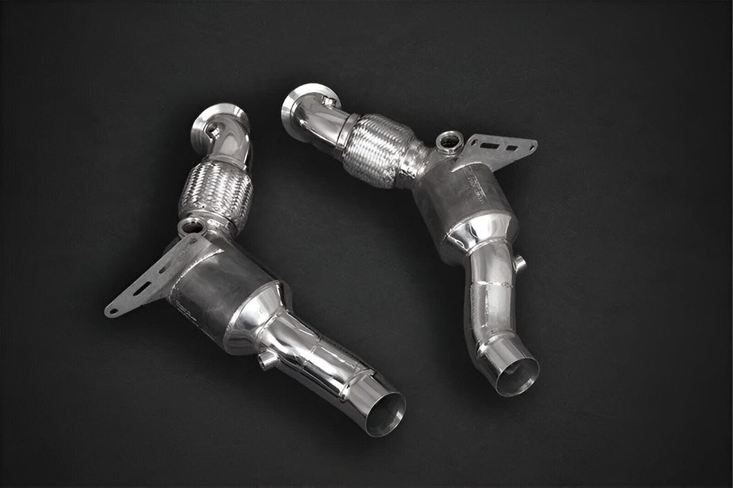 Ferrari F8 (2019-2023) Capristo Catalytic Converters (100 Cell) With Heat Protection