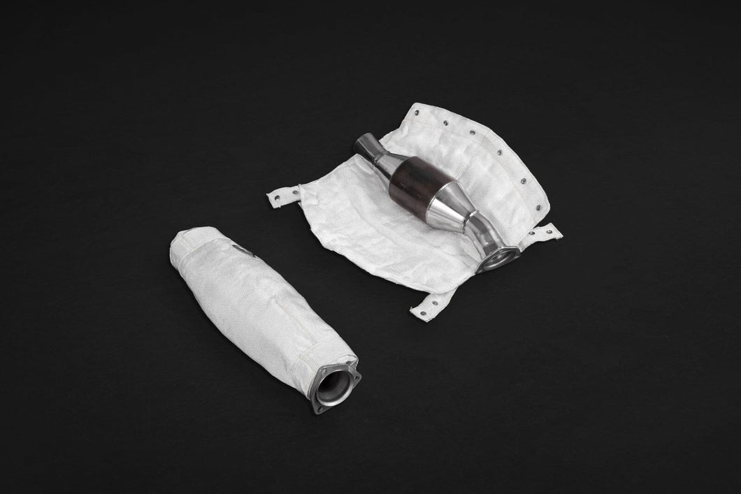 Ferrari F430 (2005-2010) Capristo Catalytic Converters (250 Cell) With Heat Protectors