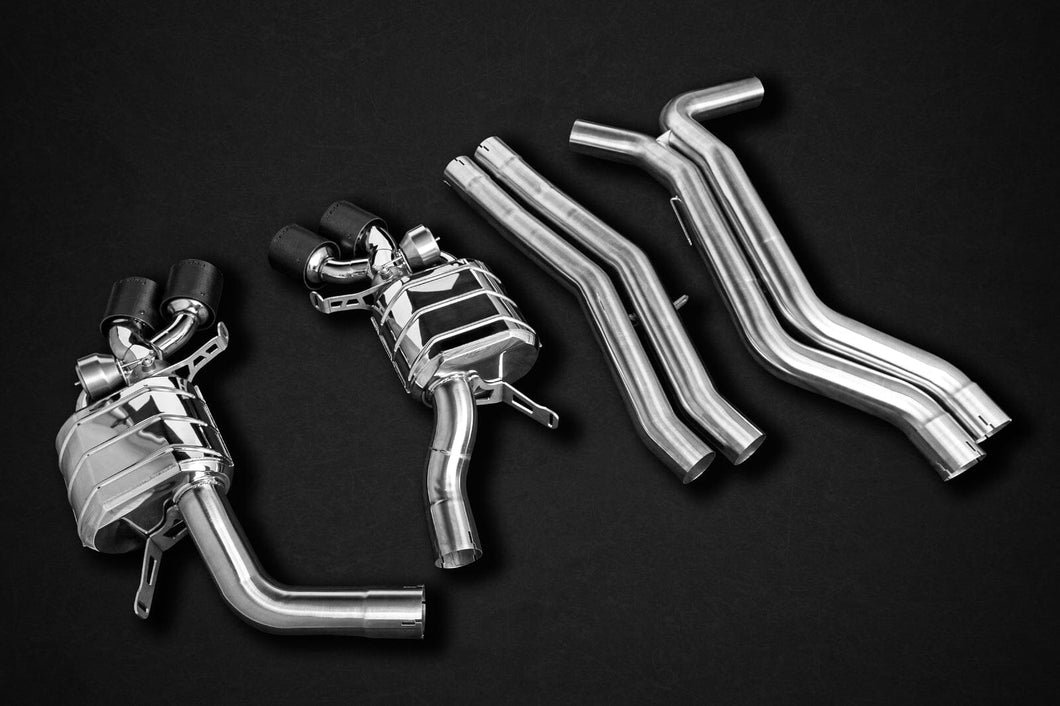 Audi RS6 (2020-) C8 Capristo Valved Exhaust Kit (With Bevelled Carbon Fiber Tips)