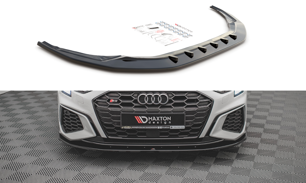 Audi A3 (ALL YEARS) 8Y Maxton Design Front Splitter V.1 Audi S3 8Y / A3 S-Line 8Y