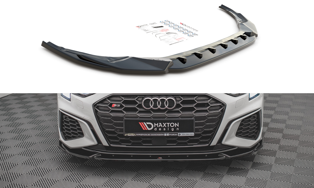 Audi A3 (ALL YEARS) 8Y Maxton Design Front Splitter V.3 Audi S3 8Y / A3 S-Line 8Y