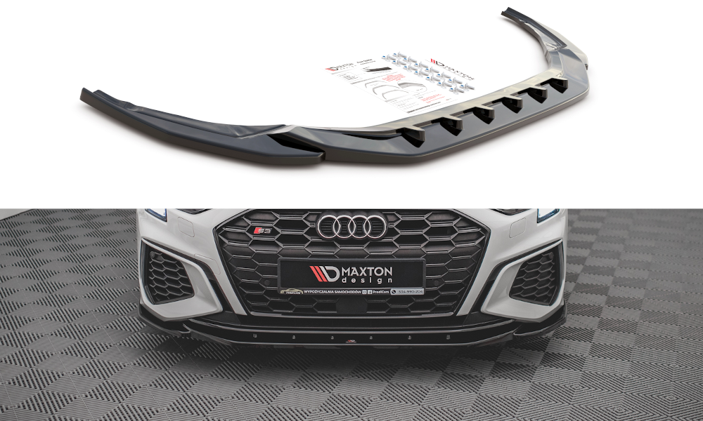 Audi A3 (ALL YEARS) 8Y Maxton Design Front Splitter V.4 Audi S3 8Y / A3 S-Line 8Y
