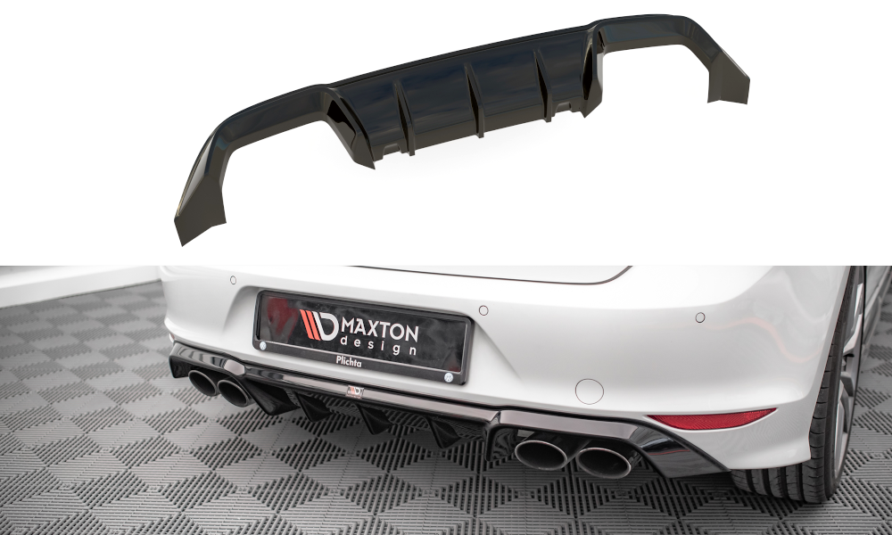 Volkswagen Golf (ALL YEARS) MK7 Maxton Design Rear Diffuser Valance VW Golf Mk7 R (Prefacelift)