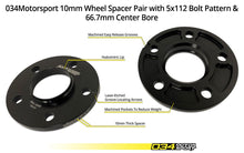 Load image into Gallery viewer, 034-604-7006 - 034Motorsport WHEEL SPACER PAIR, 10MM, AUDI 5X112MM WITH 66.5MM CENTER BORE
