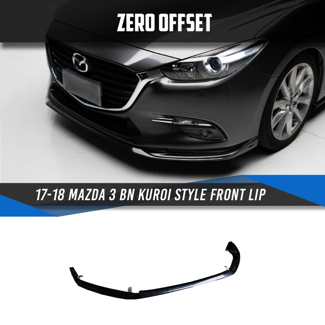 Kuroi Style Front Lip for 17-18 Mazda 3 BN