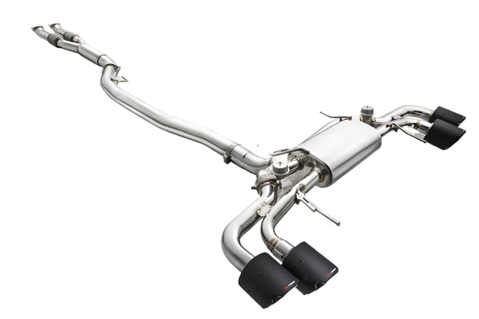 Valvetronic Exhaust System for Nissan GTR R35 Super Sport, featuring a stainless steel exhaust manifold and muffler with black tips.