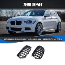 Load image into Gallery viewer, M Performance Style Kidney Grille (Gloss Black) for BMW 1 Series (F20) Pre LCi - 2012- 14
