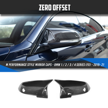 Load image into Gallery viewer, M Performance Style Carbon Fibre Mirror Caps for BMW 1/2/3/4 Series F20 F22 F23 F30 F32 F33 F36
