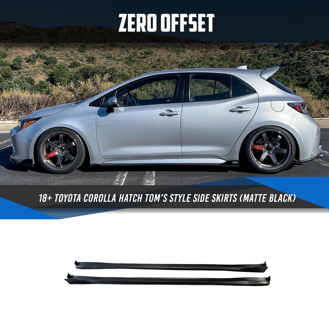 Tom's Style Side Skirts (Matte Black) for 18-22 Toyota Corolla Hatch