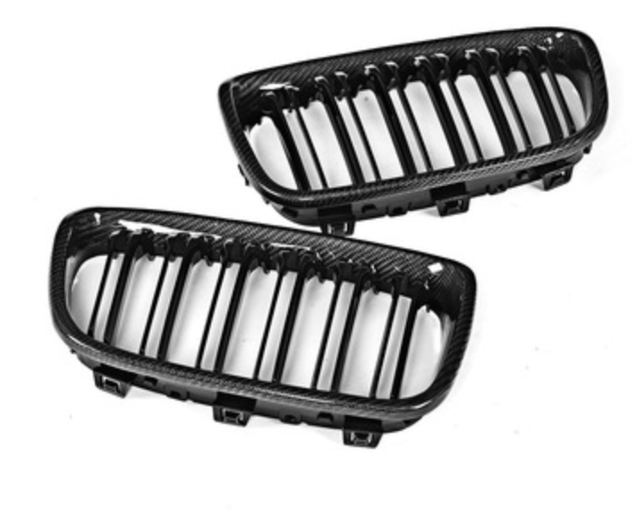 M Performance Style Kidney Grille [Dual Slat] (Carbon Fibre) for BMW 1 Series (F20) Pre LCi - 2012- 14