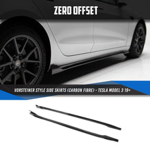 Load image into Gallery viewer, Tesla Model 3 (2019-2024) Vorsteiner Style Side Skirts (Carbon Fibre)
